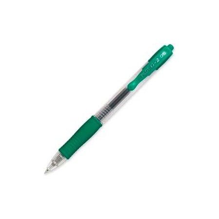 Pilot Pilot G2 Gel Retractable Rollerball Pen, Extra Fine, 0.5mm, Green Ink, Dozen 31005